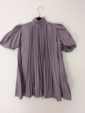 Tia Cibani Dramatic Pleat Mini Dress - Mauve/Purple - Girls Size 3/4